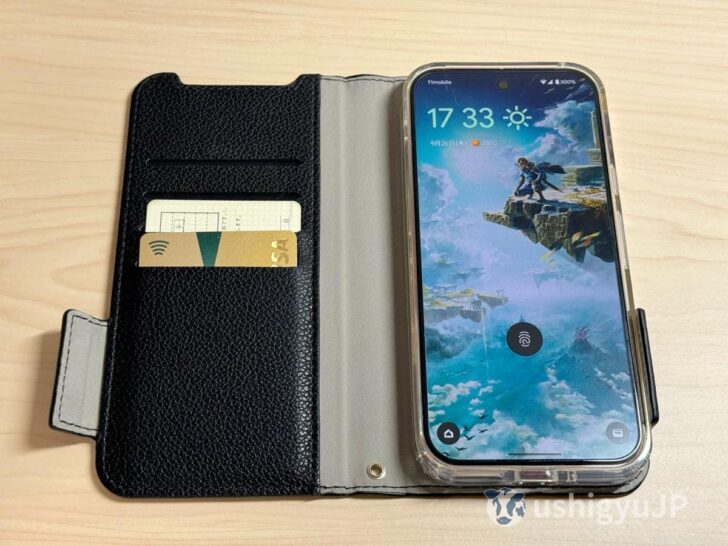 実際にPixel 9 Proをセットし、ついでにカードも2枚入れてみた